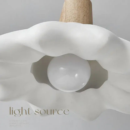 Cream style led flower chandelier – bedroom wood pendant light