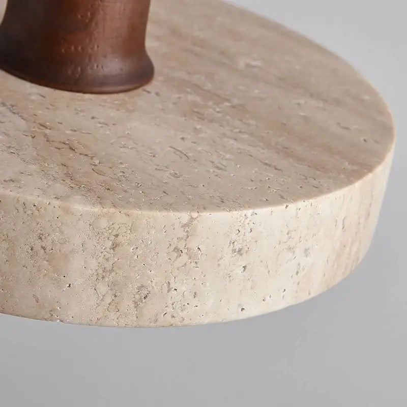 Cream style wood walnut and concrete pendant light bedroom