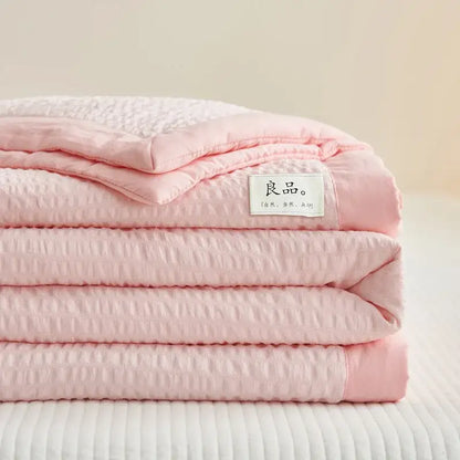Cream textured ice cream air bubble summer quilt bedroom blanket