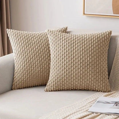 Cream textured knit decorative pillow cover living room throw pillow