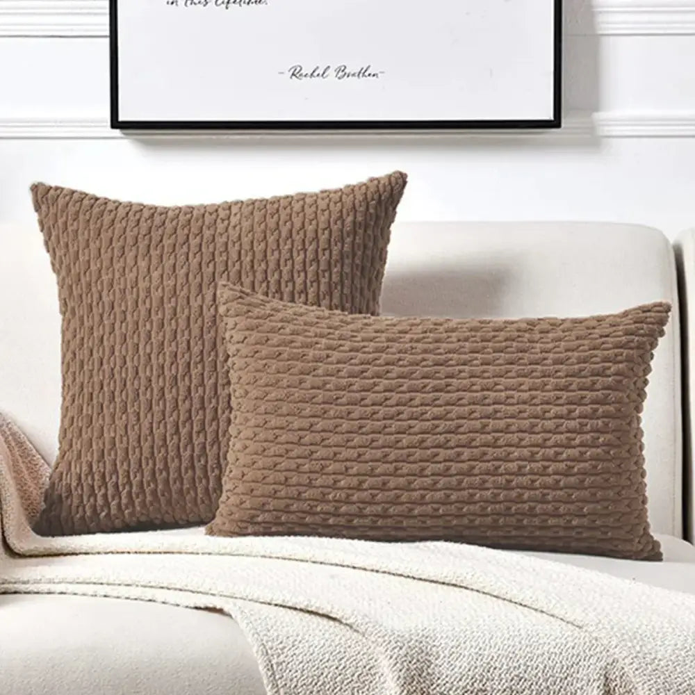 Cream textured knit decorative pillow cover living room throw pillow