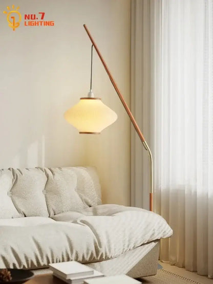 Cream wind acrylic amber glass floor lamp for living room