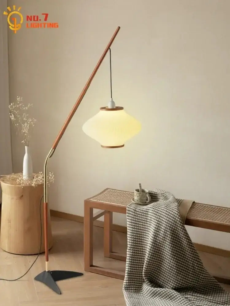 Cream wind acrylic amber glass floor lamp for living room