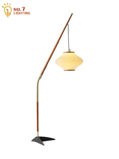 Cream wind acrylic amber glass floor lamp for living room