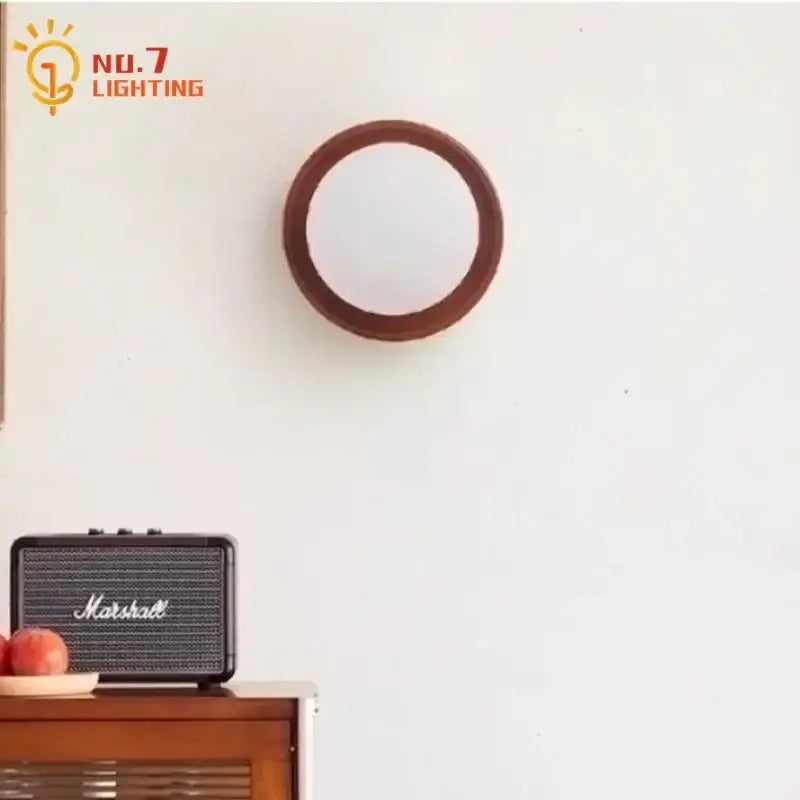 Cream wind dumplings wood and glass wall light for bedroom
