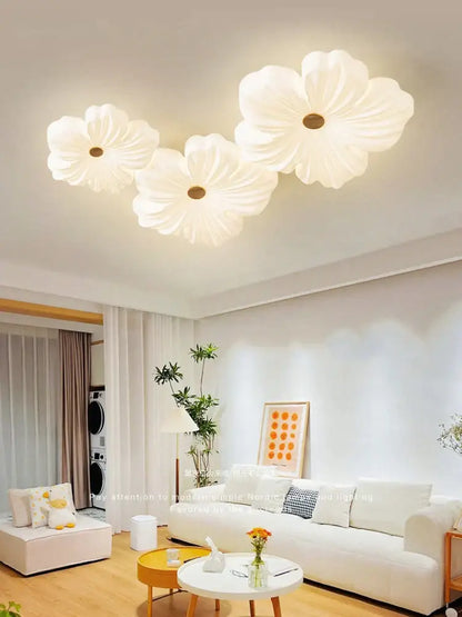 Cream wind flower eye protection ceiling light living room