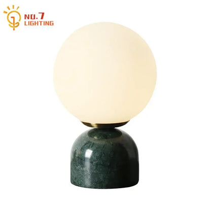 Cream wind marble table lamp bedroom spherical glass light