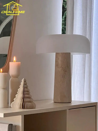 Cream wind mushroom desk lamp for living room or study