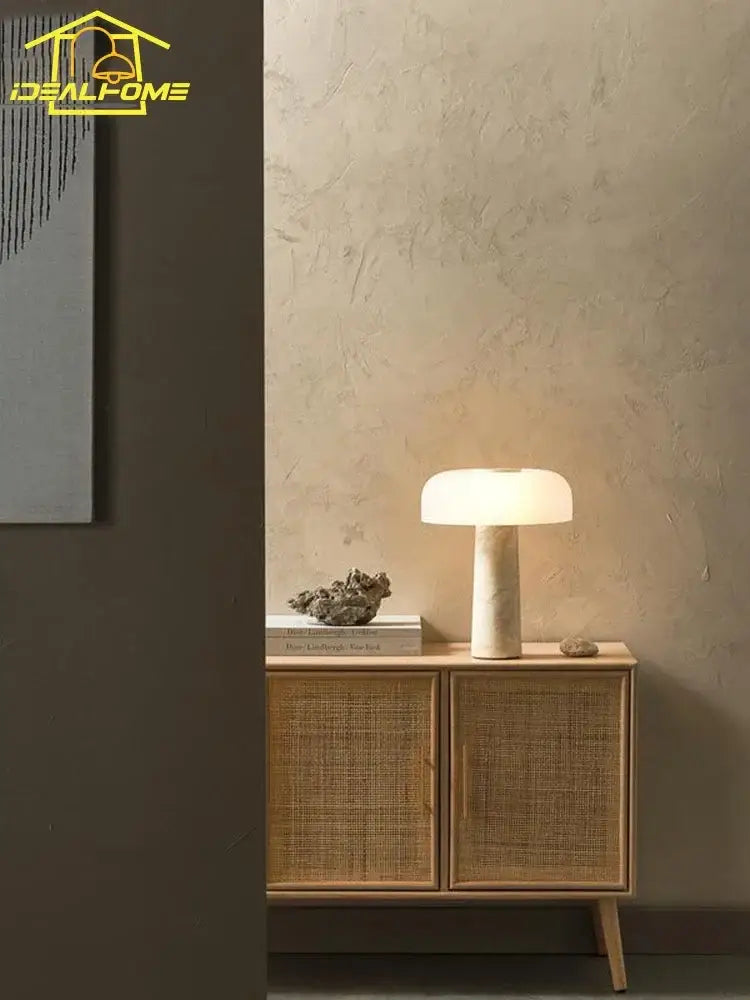 Cream wind mushroom desk lamp for living room or study