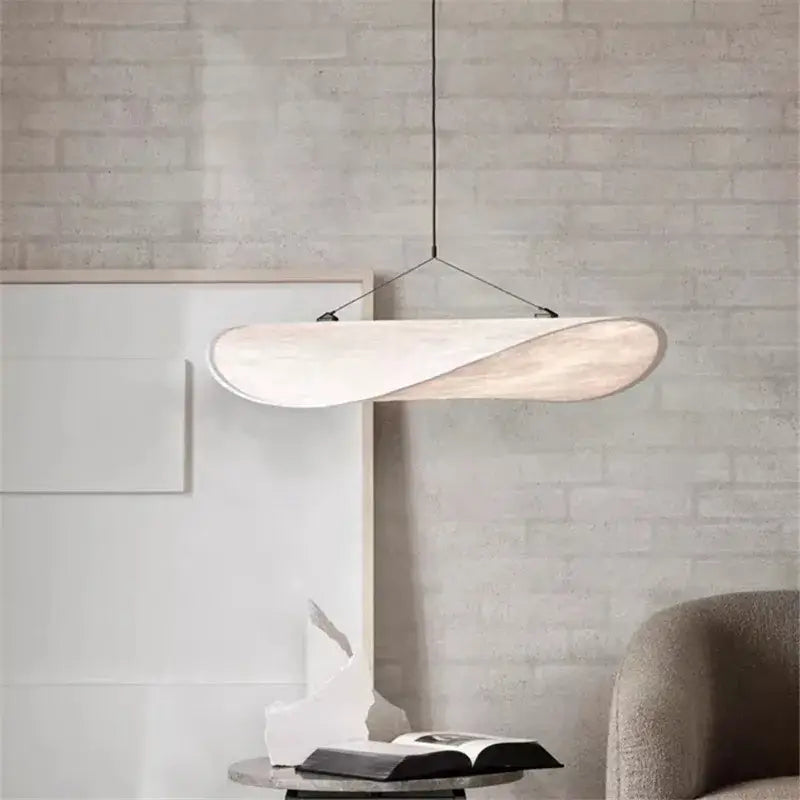 Cream woven teardrop pendant light living room tense lamp