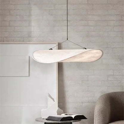 Cream woven teardrop pendant light living room tense lamp