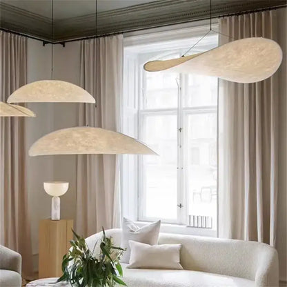 Cream woven teardrop pendant light living room tense lamp