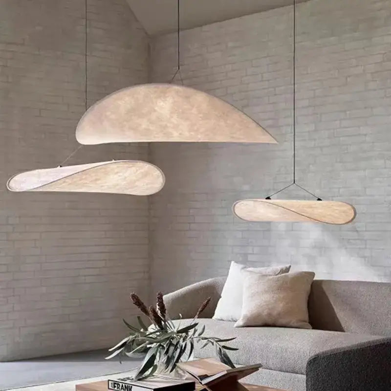 Cream woven teardrop pendant light living room tense lamp