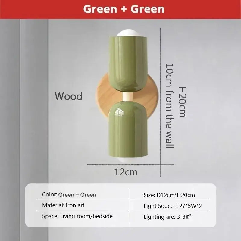 Cream zipper nordic white & olive wall lamp bedroom pull chain light