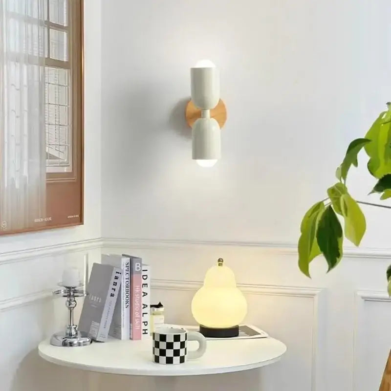 Cream zipper nordic white & olive wall lamp bedroom pull chain light