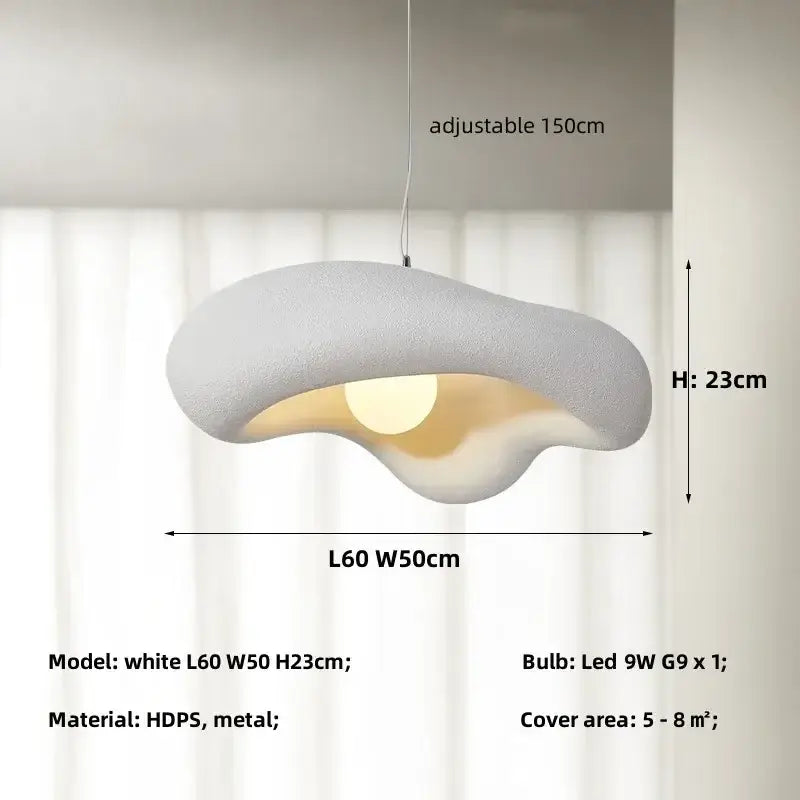 Creamy style pendant light off white cloud lamp for dining room