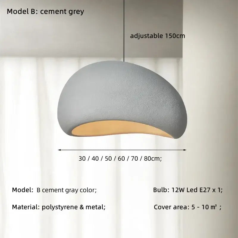 Creamy style wabi sabi pendant light for stairs and living room