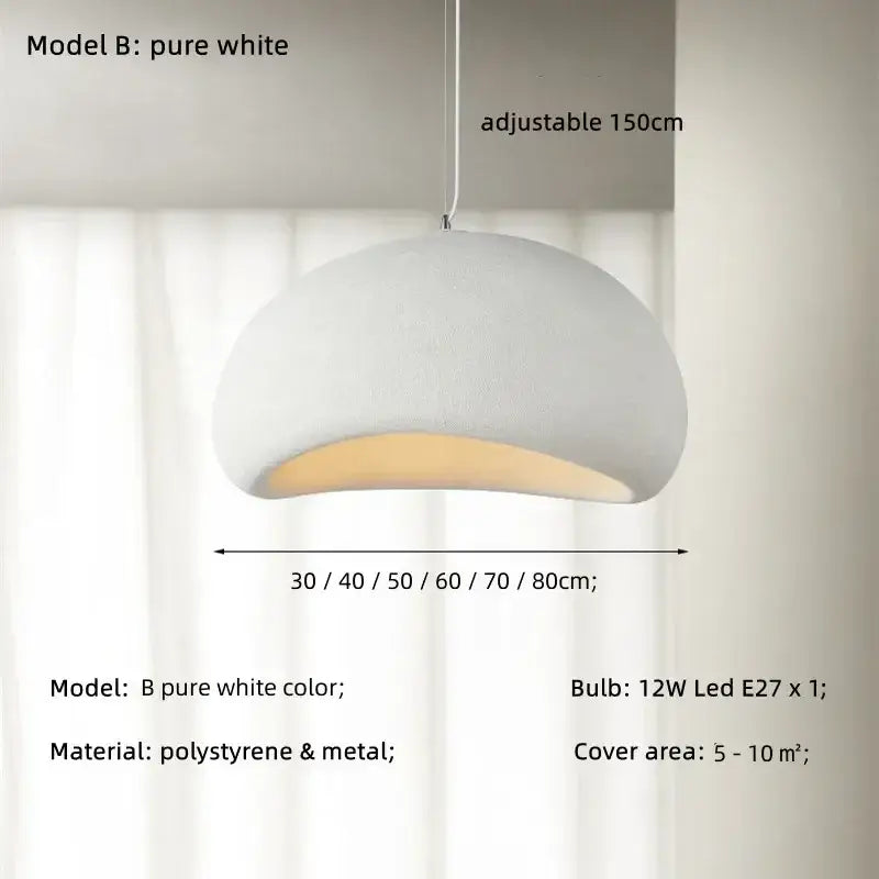 Creamy style wabi sabi pendant light for stairs and living room