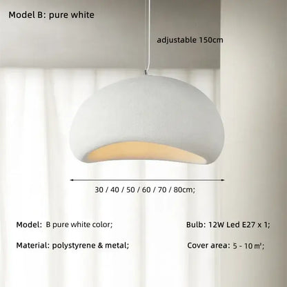 Creamy style wabi sabi pendant light for stairs and living room