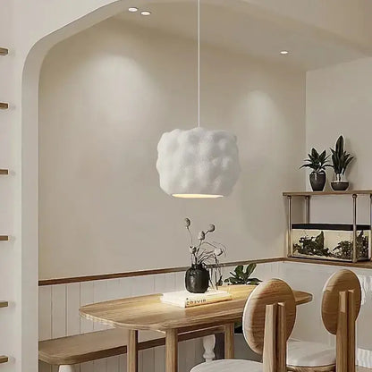 Creamy style white cloud pendant lights bedroom textures ceiling lamp