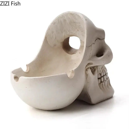 Creative black & off-white skull ashtray living room smoking gift