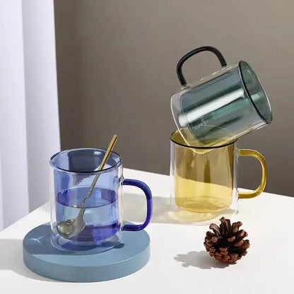 Creative blue & green whiskey wine glass tumbler set dining room mugs