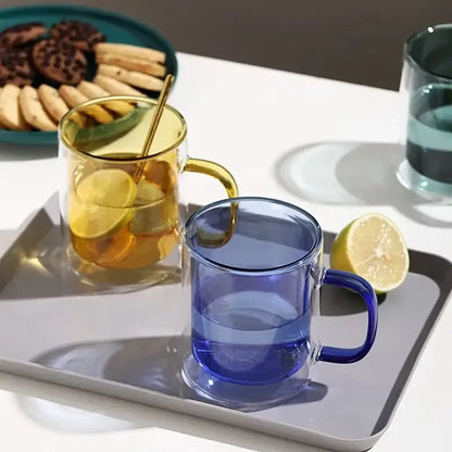 Creative blue & green whiskey wine glass tumbler set dining room mugs