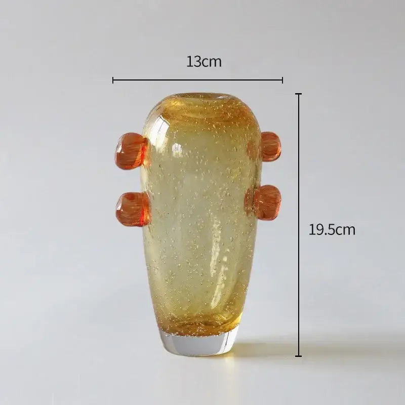 Creative bubble glass vase set blue & amber living room decor