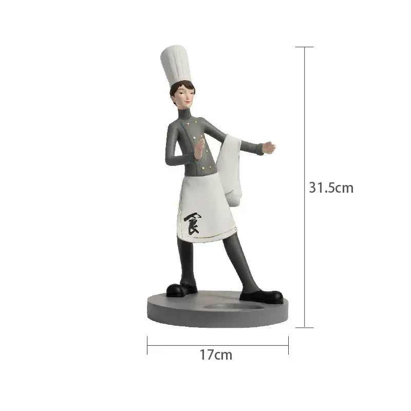 Creative chef wine rack sculpture kitchen decor figurines