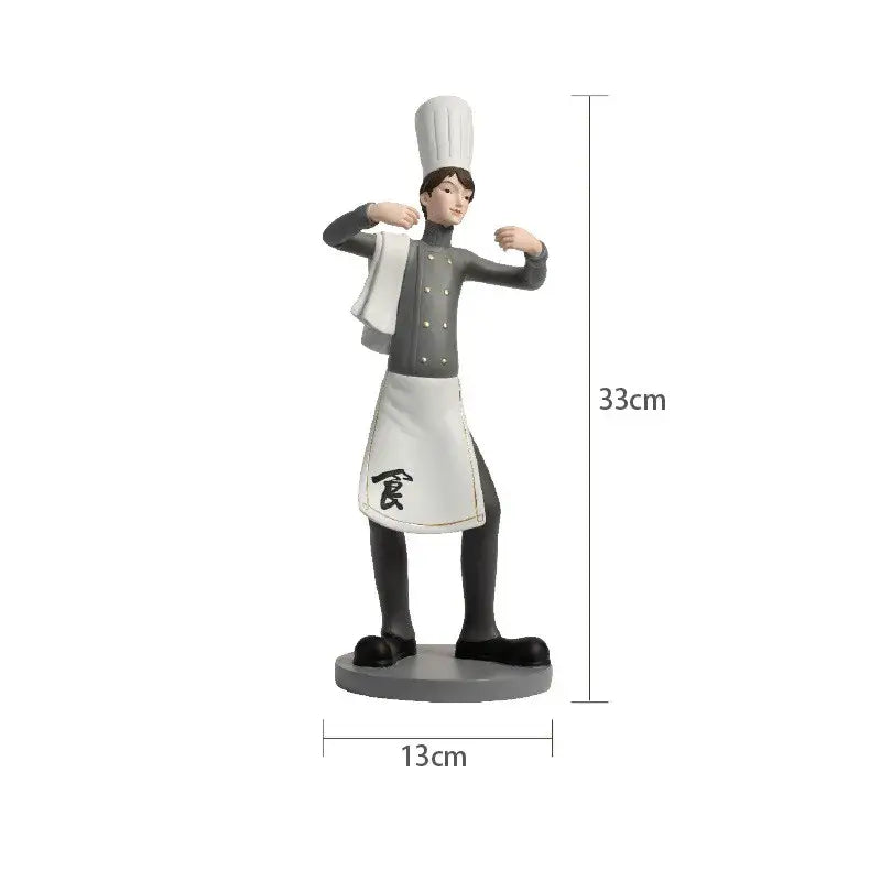 Creative chef wine rack sculpture kitchen decor figurines