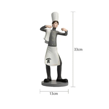 Creative chef wine rack sculpture kitchen decor figurines