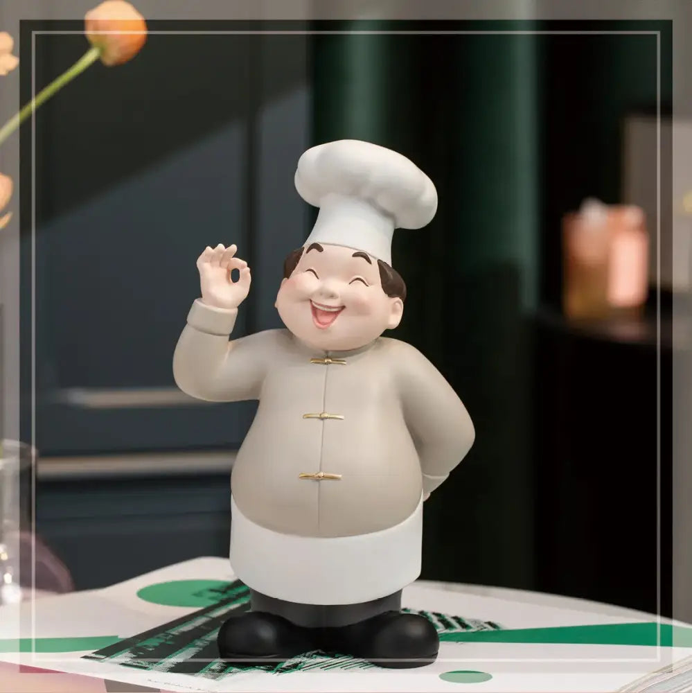 Creative chef wine rack sculpture kitchen decor figurines