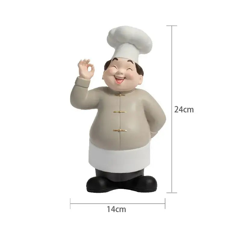Creative chef wine rack sculpture kitchen decor figurines