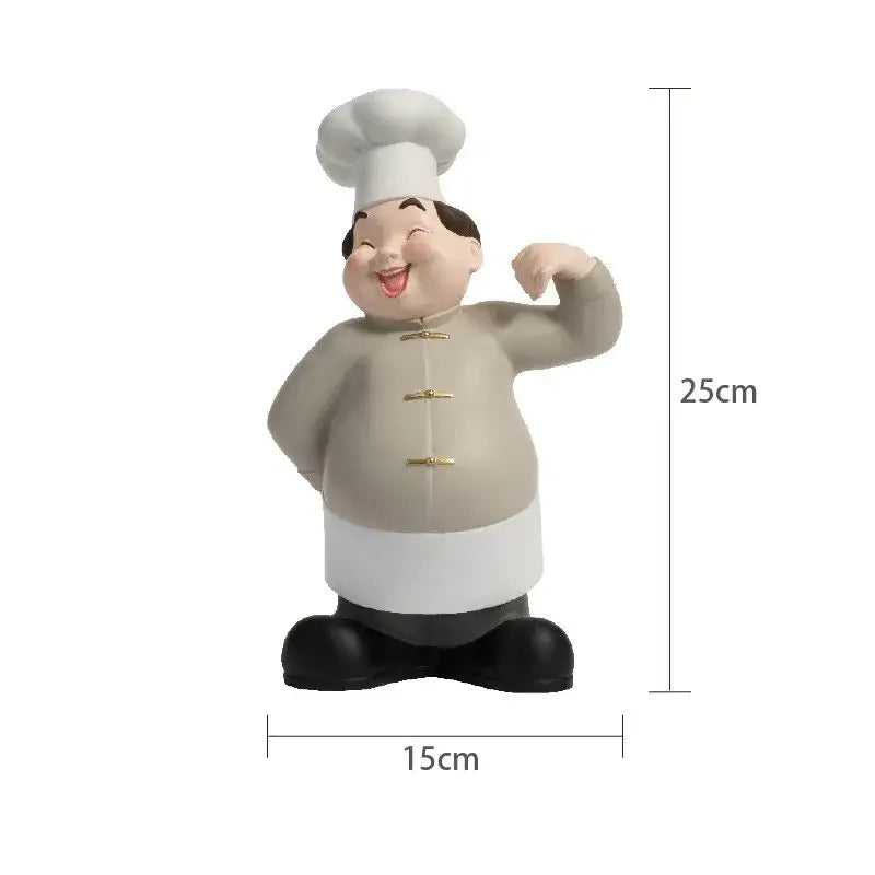 Creative chef wine rack sculpture kitchen decor figurines