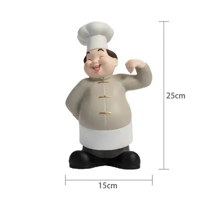 Creative chef wine rack sculpture kitchen decor figurines