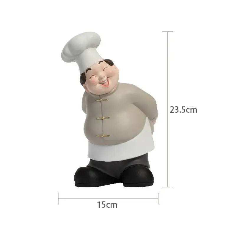 Creative chef wine rack sculpture kitchen decor figurines