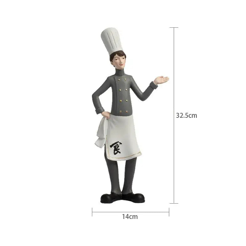 Creative chef wine rack sculpture kitchen decor figurines