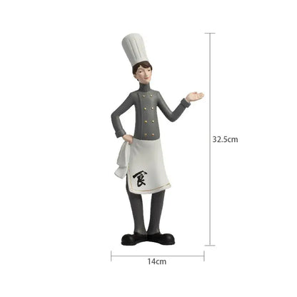 Creative chef wine rack sculpture kitchen decor figurines