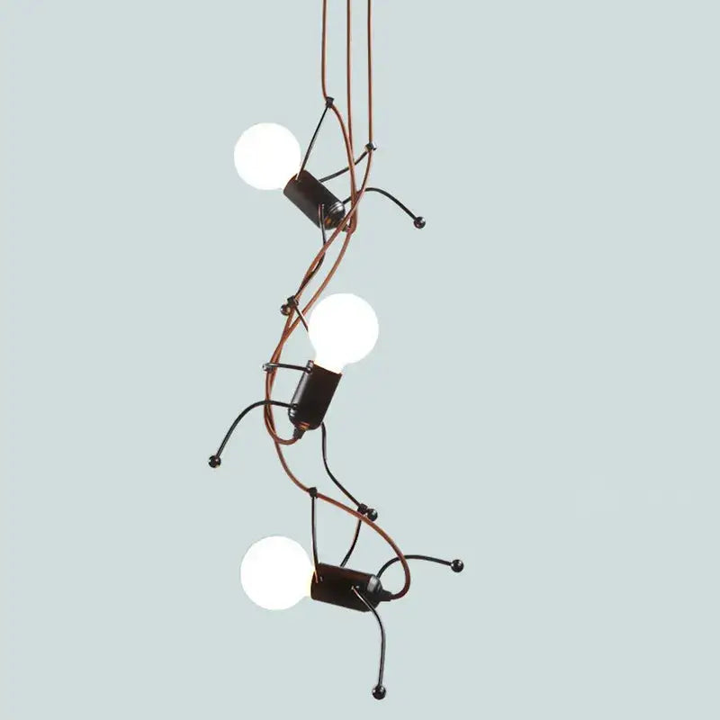 Creative copper iron man chandelier for bedroom articulated art light