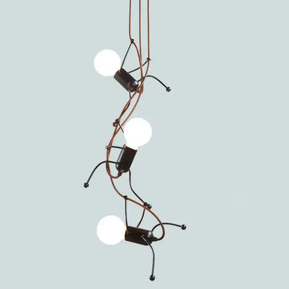 Creative copper iron man chandelier for bedroom articulated art light