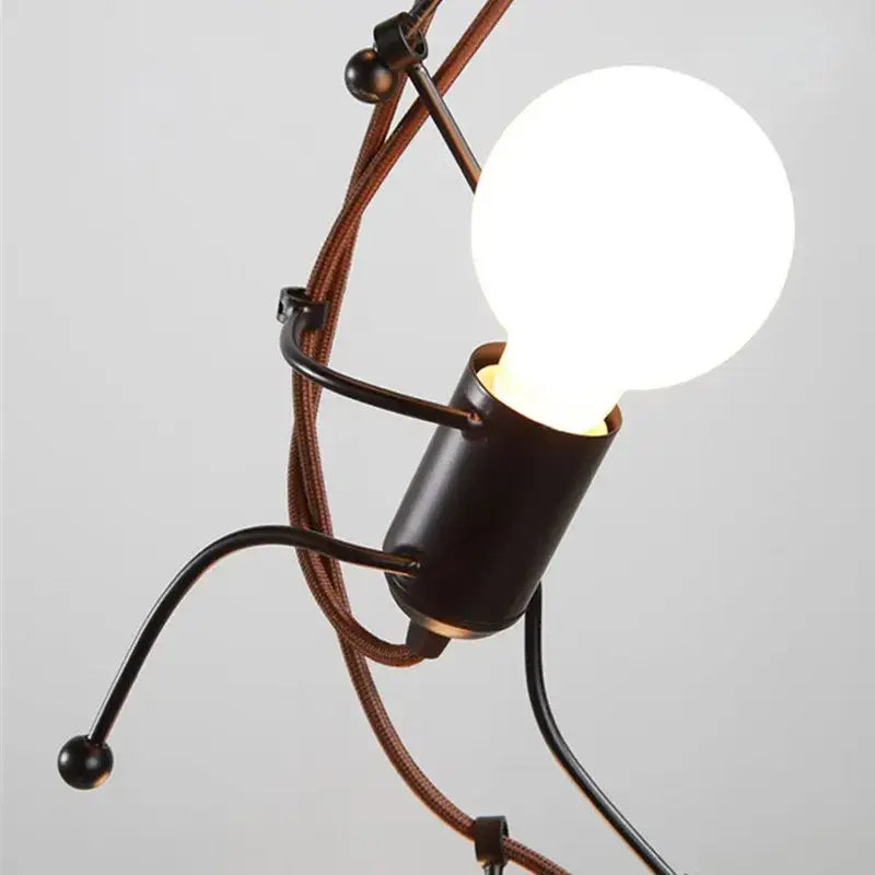 Creative copper iron man chandelier for bedroom articulated art light
