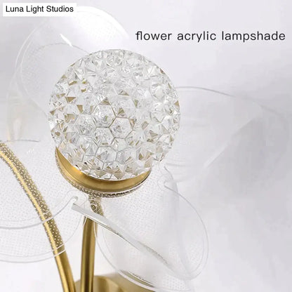 DecorBites™ Creative Floral Decorative Gold LED Wall Lamp For Bedroom Bedside Living Room Lighting Fixture