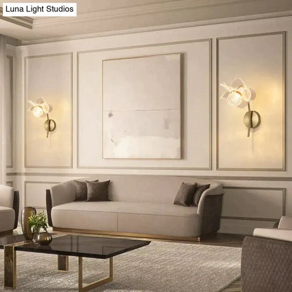 DecorBites™ Creative Floral Decorative Gold LED Wall Lamp For Bedroom Bedside Living Room Lighting Fixture