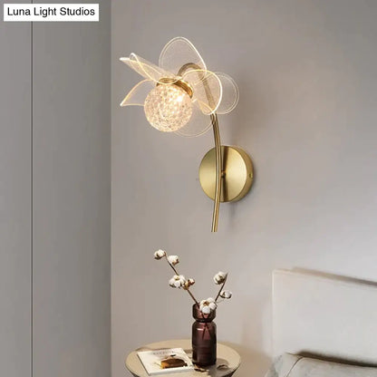 DecorBites™ Creative Floral Decorative Gold LED Wall Lamp For Bedroom Bedside Living Room Lighting Fixture