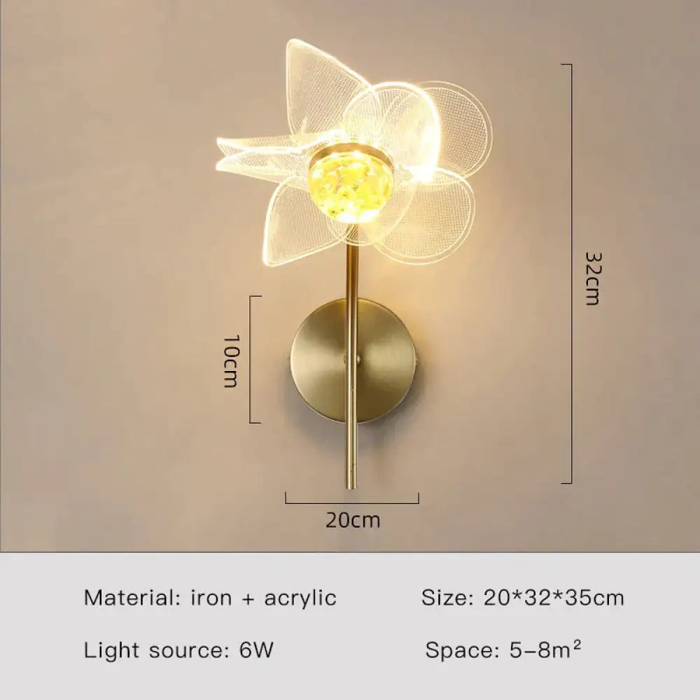 DecorBites™ Creative Floral Decorative Gold LED Wall Lamp For Bedroom Bedside Living Room Lighting Fixture