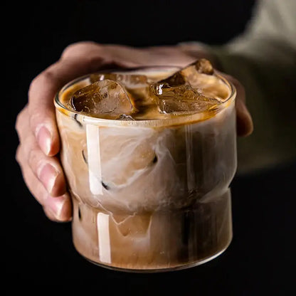 Creative glass coffee smoothie cup kitchen heat resistant drinkware