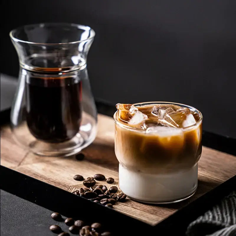 Creative glass coffee smoothie cup kitchen heat resistant drinkware
