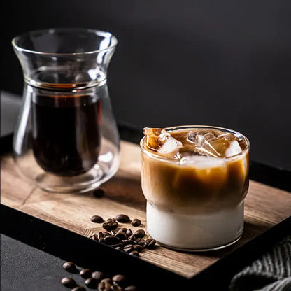 Creative glass coffee smoothie cup kitchen heat resistant drinkware