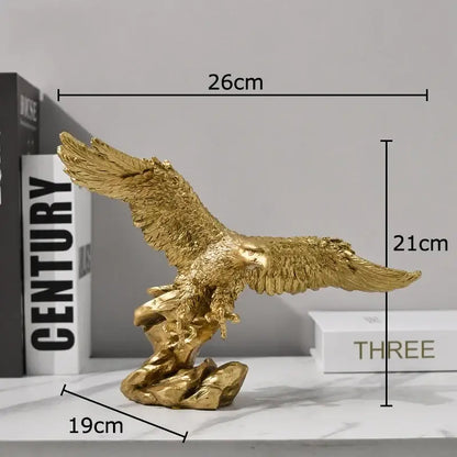Creative golden flying eagle resin desk decoration office sculpture