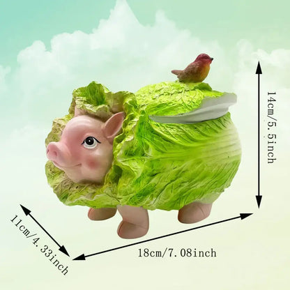 Creative green & pink cabbage pig ashtray living room incense burner